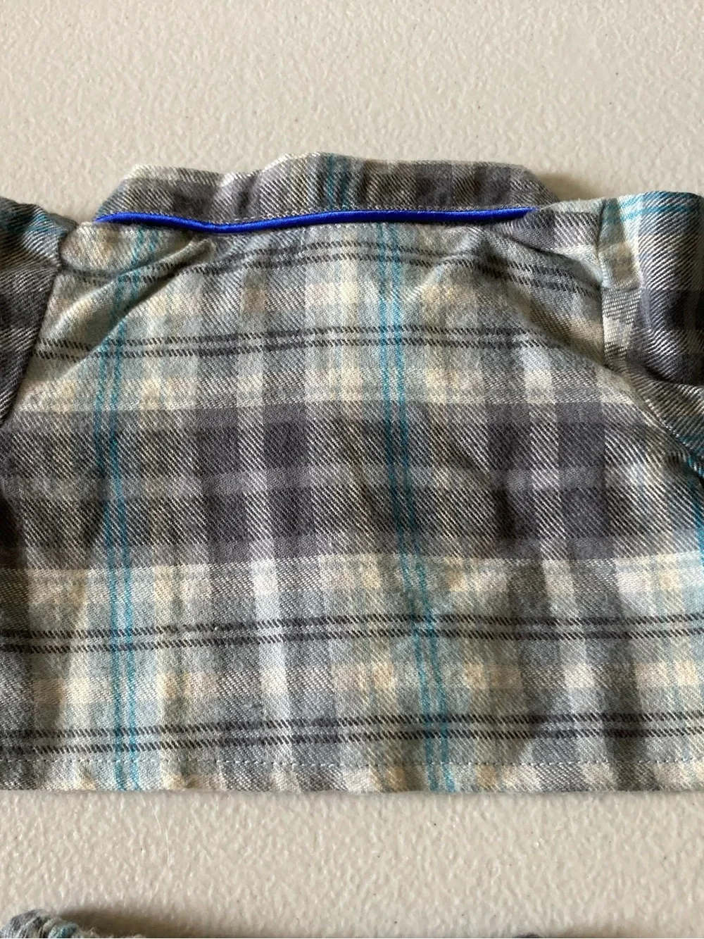 Stuff A Friend Teddy Bear Casual Plaid Shirt & Shorts Outfit Set Gray Blue